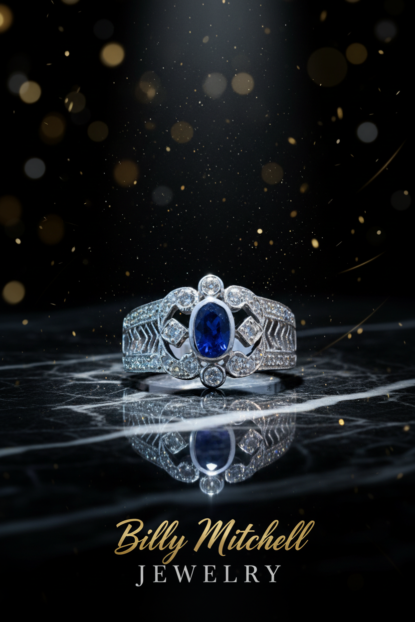 118908 - .38 CTW Diamond and Sapphire ring