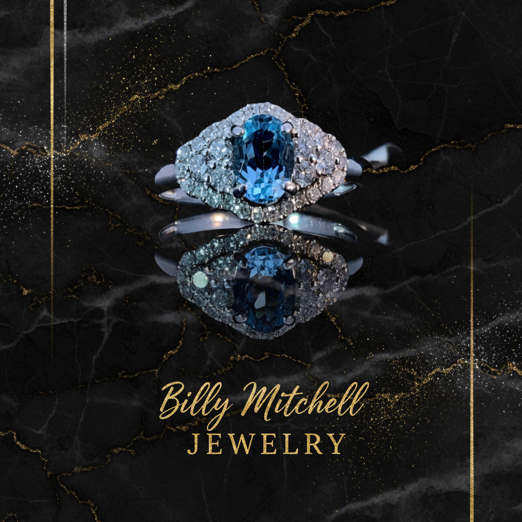 148168 - .46 ctw diamond and blue topaz ring