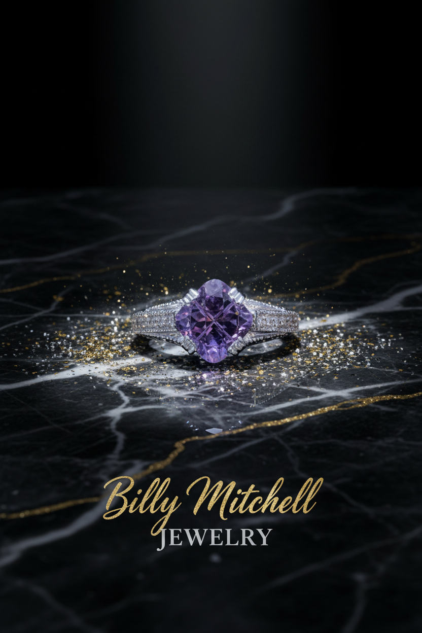 138104 - .60 ctw Amethyst and diamond ring