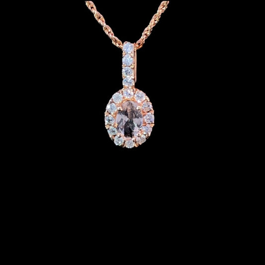 158218 - .22 ctw diamond and morganite pendant