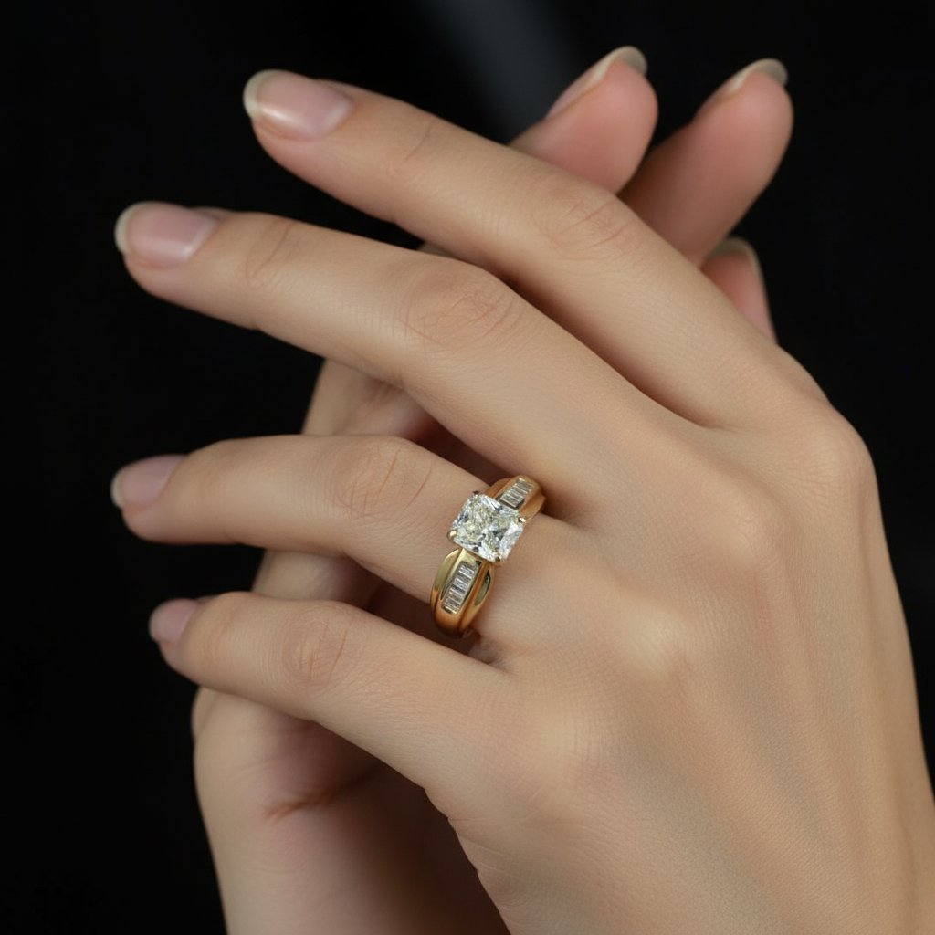 108718 - .68 ctw radiant diamond ring