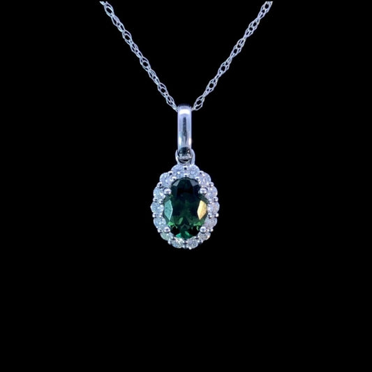 .82 ctw diamond and tourmaline pendant