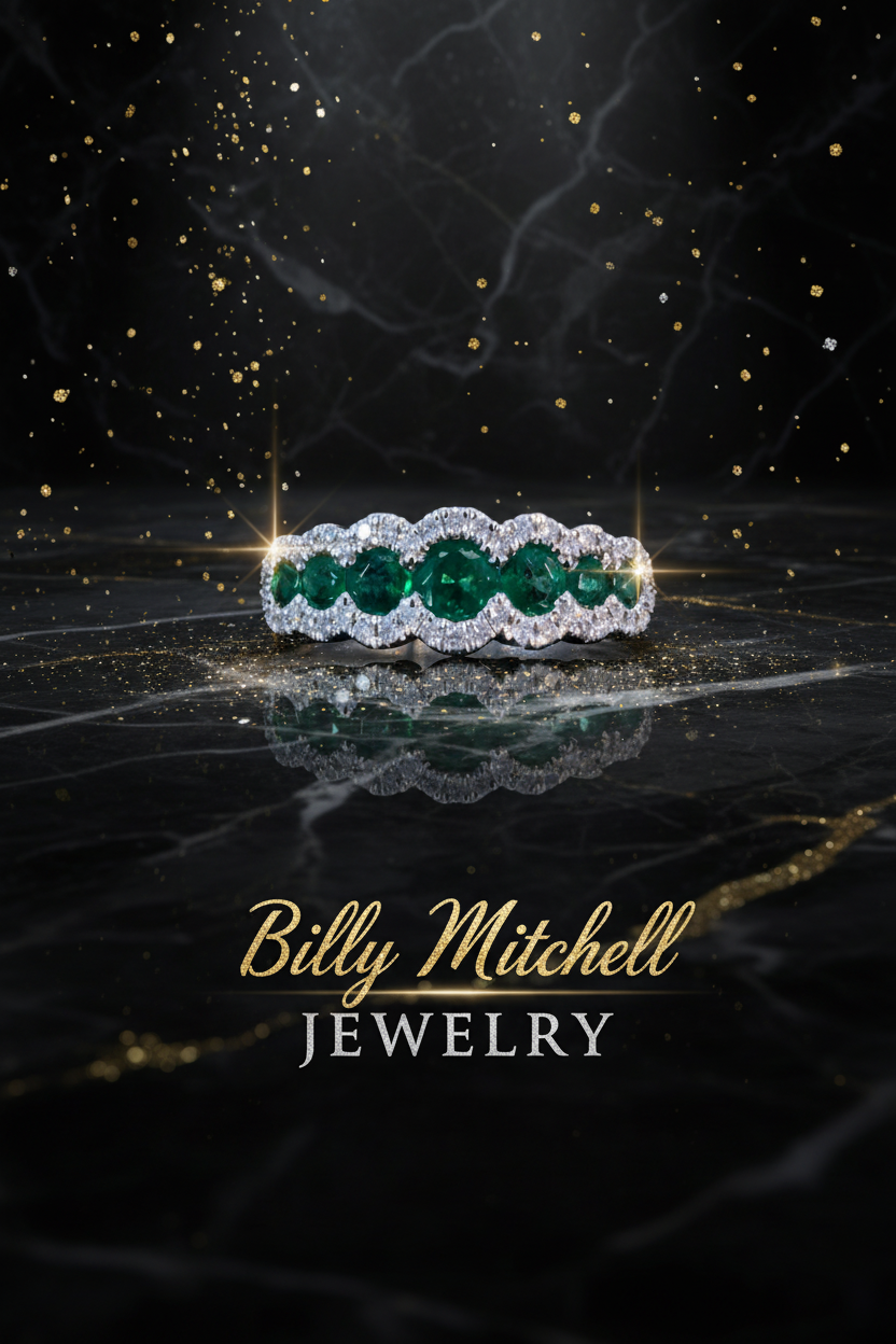157682 - .90 ctw emerald and diamond ring