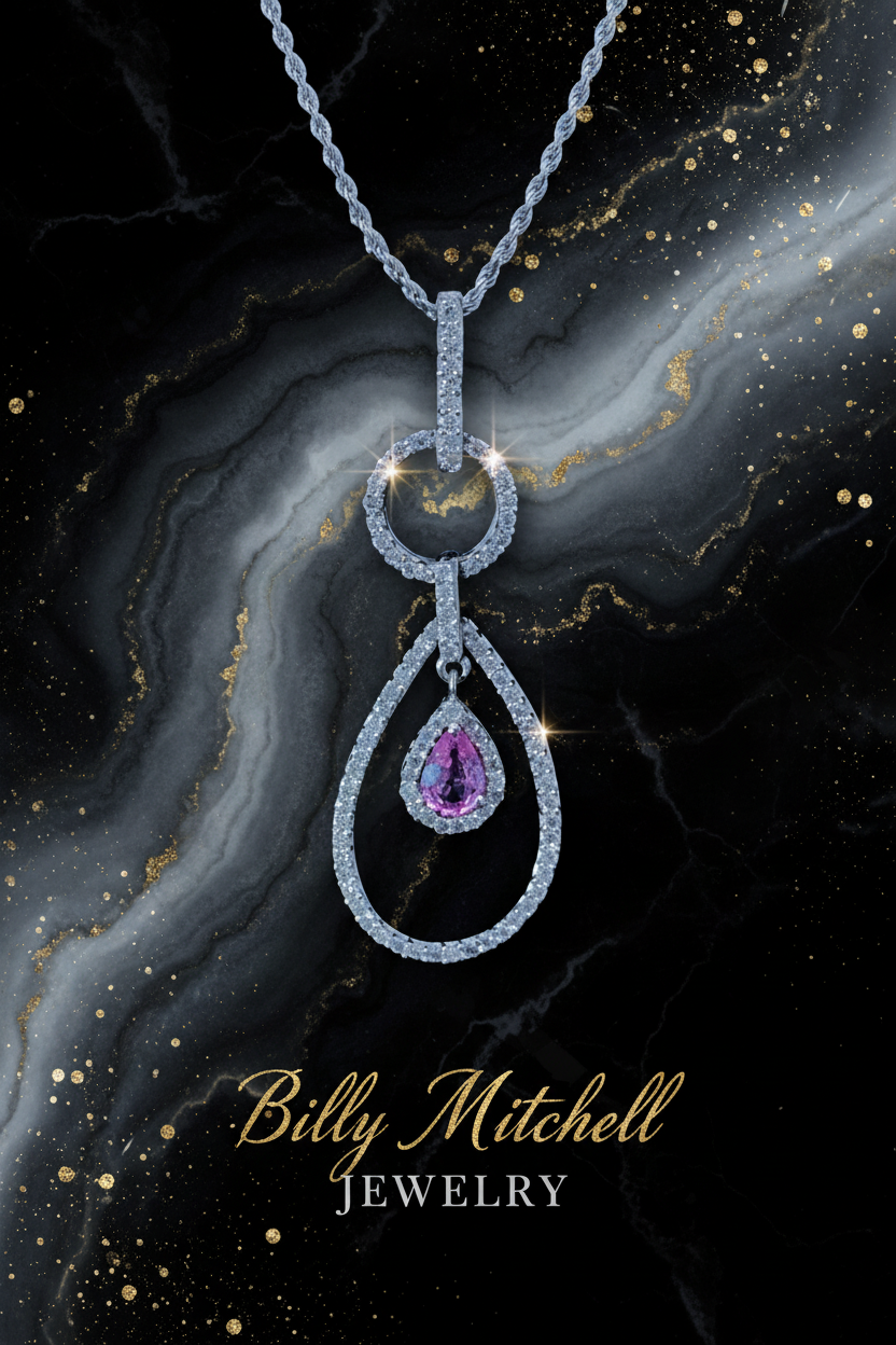 155553 - .94 ctw pink sapphire and diamond pendant