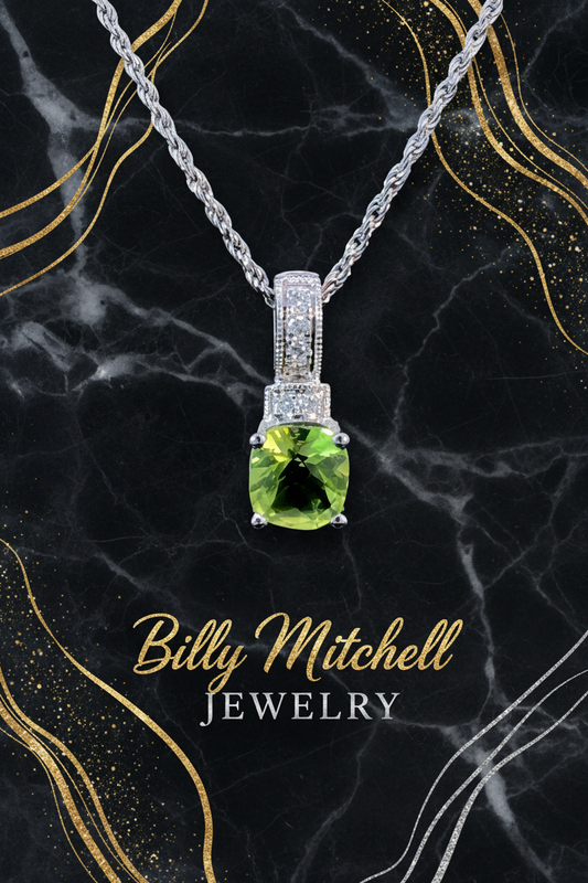 159886 - .96 ctw peridot and diamond pendant