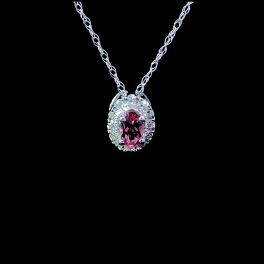 .97 ctw diamond and pink tourmaline pendant