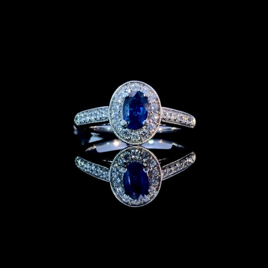 140411 - .97 ctw Sapphire and diamond ring