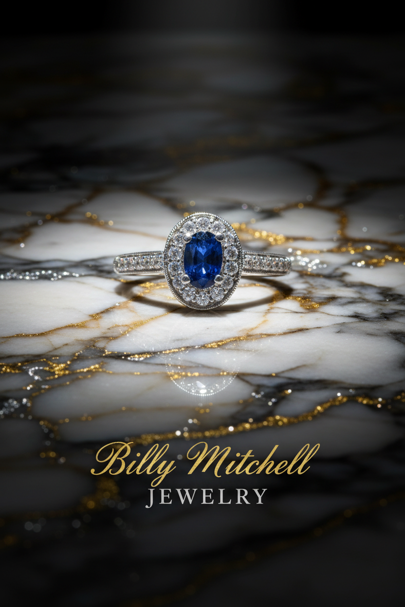 140411 - .97 ctw Sapphire and diamond ring
