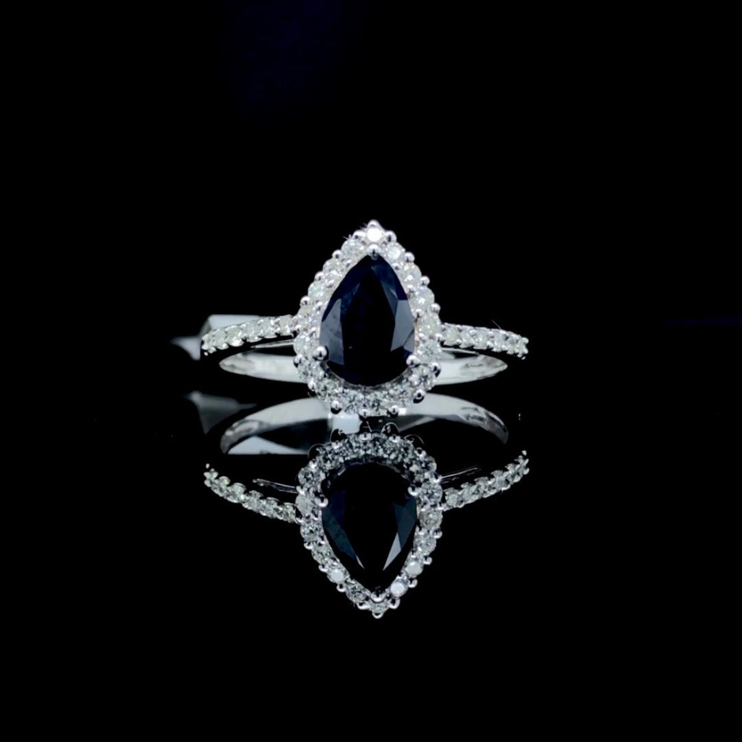 159924 - .75 ctw sapphire and diamond ring