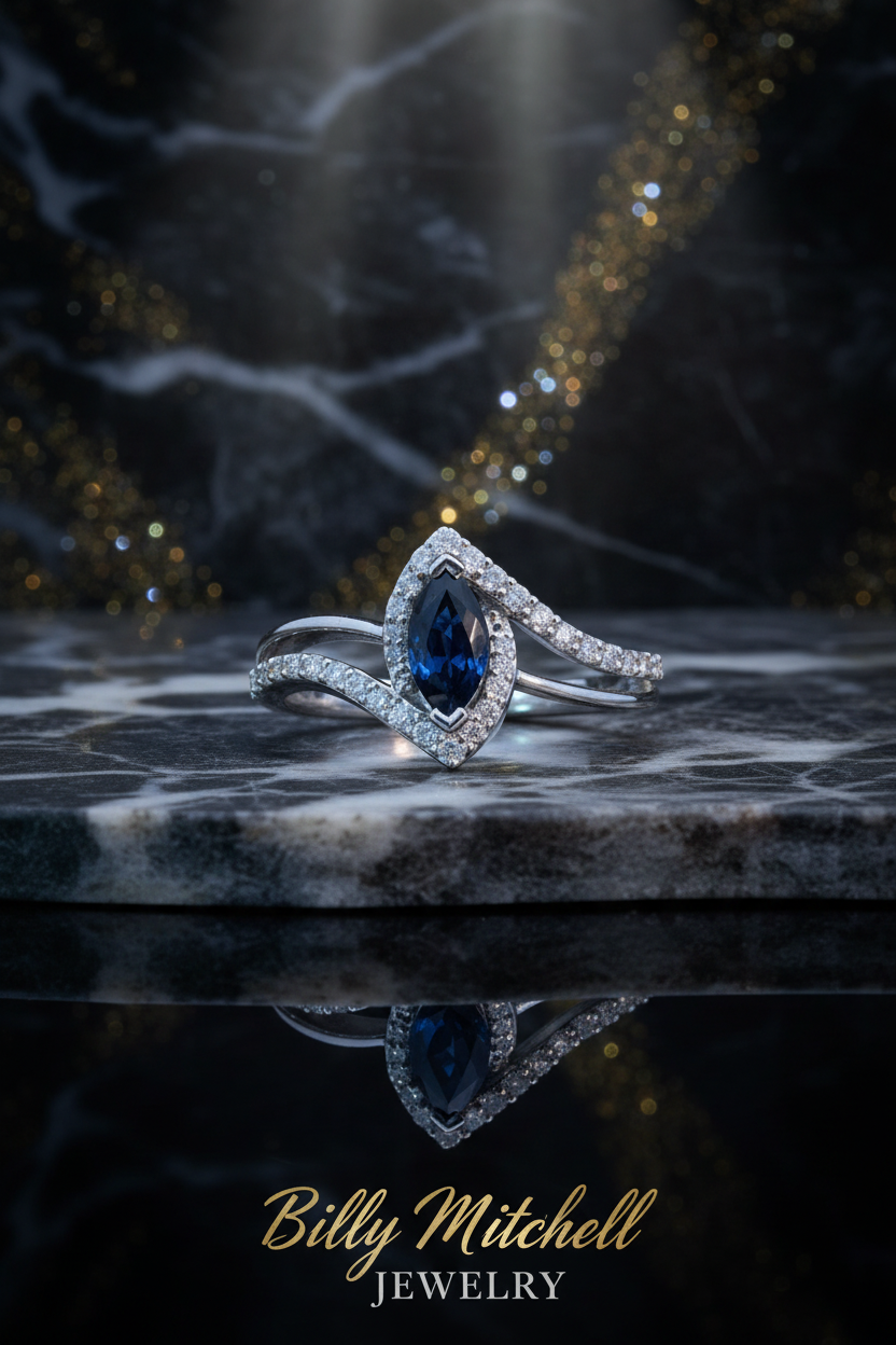 151227 - .82 ctw Sapphire and diamond ring
