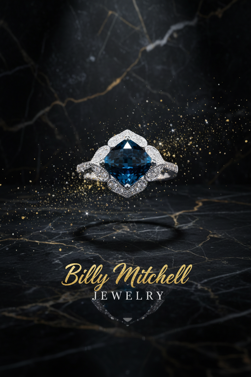 160104 - 2.26 ctw blue topaz and diamond ring
