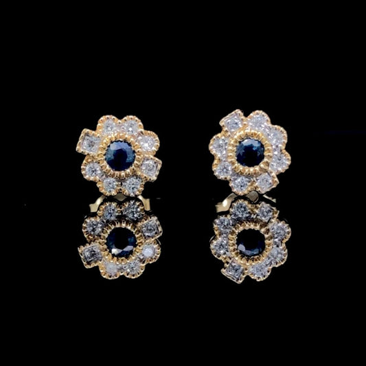 154878 - .35 ctw sapphire and diamond earrings