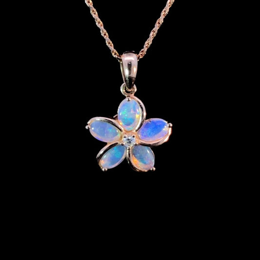 Opal and diamond pendant