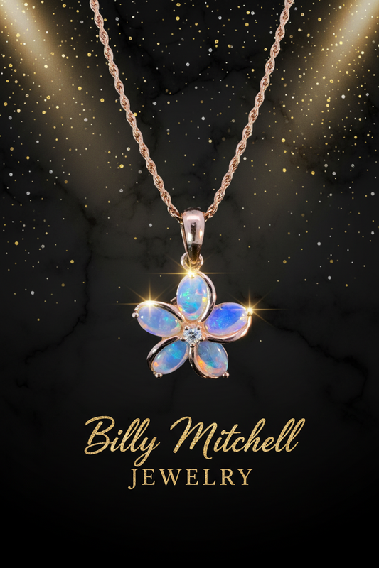 Opal and diamond pendant