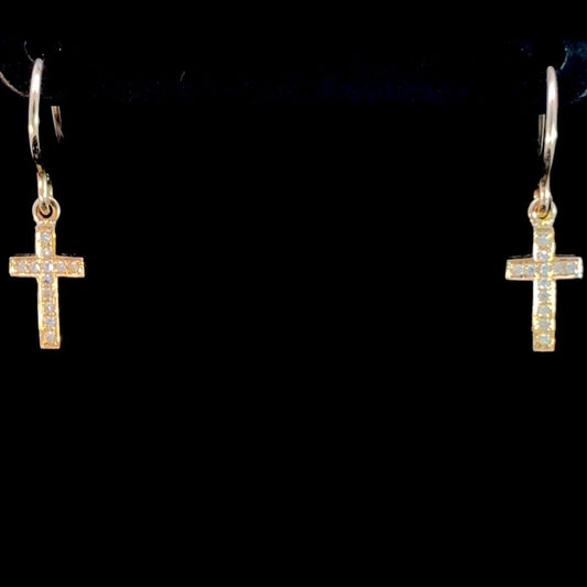 Gold Cross Earrings