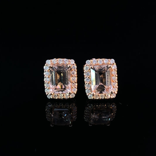 153368 - 2.20 ctw morganite and diamond earrings