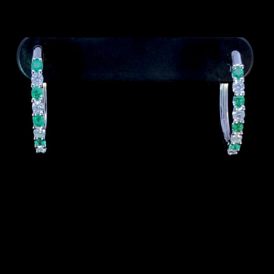 .48 ctw emerald and diamond earrings