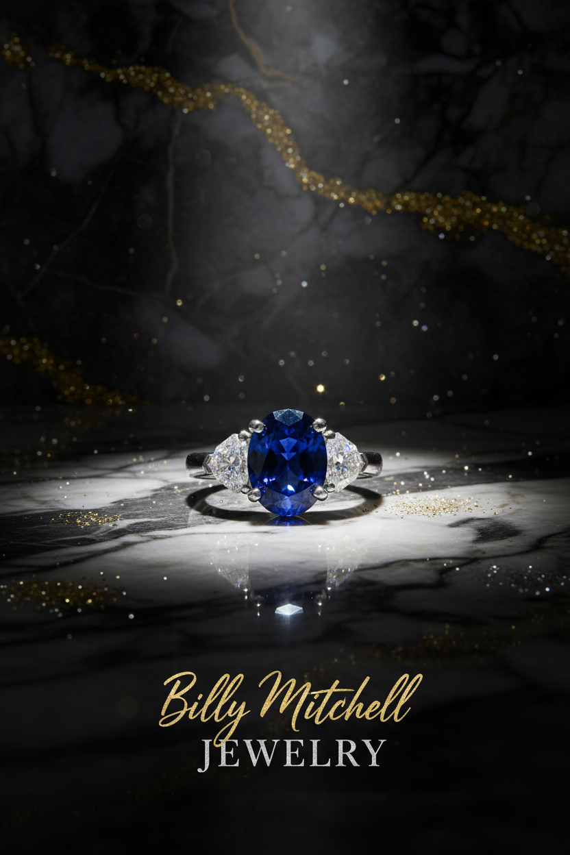 161371 - .61 ctw diamond and sapphire ring