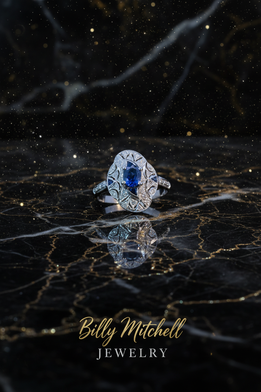 137755 - .72 ctw Sapphire and Diamond Ring