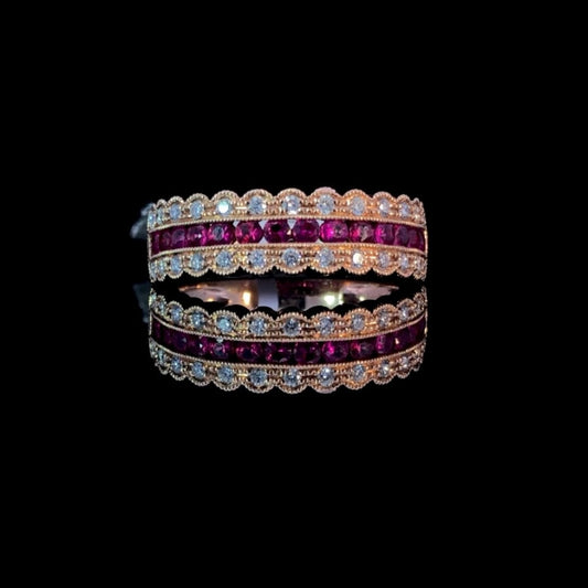 157686 - .81 ctw ruby and diamond ring