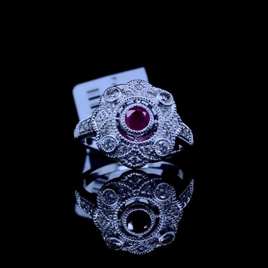 159940 - .95 ctw ruby and diamond ring