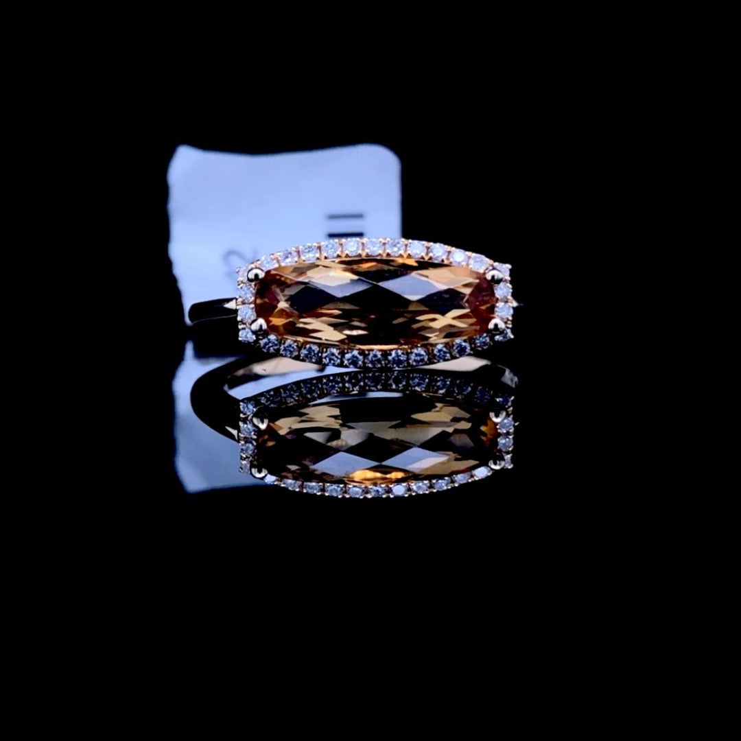 157692 - 1.65 ctw Citrine and diamond ring