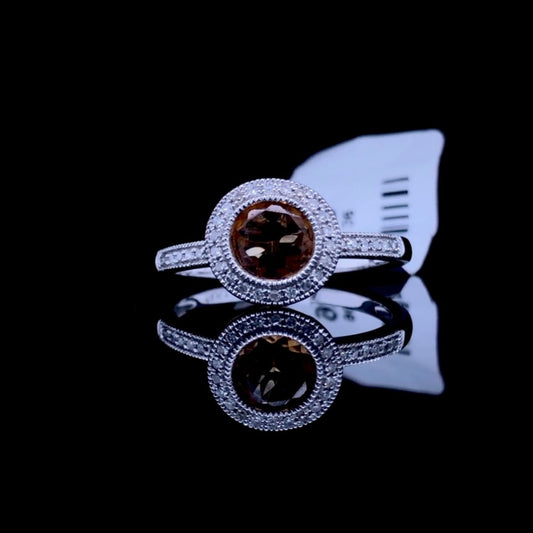 151626 - 1.38 ctw Citrine and diamond ring