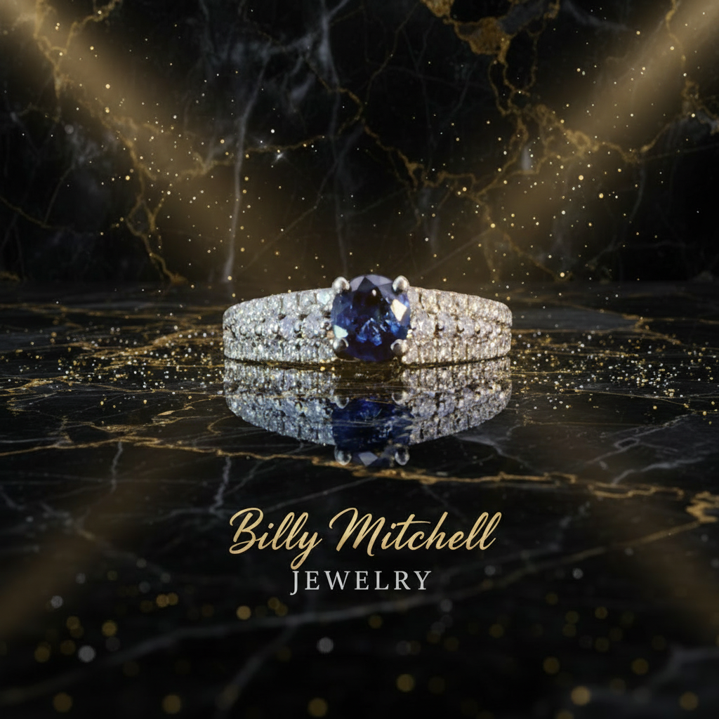 151701 - 1.30 ctw sapphire and diamond ring