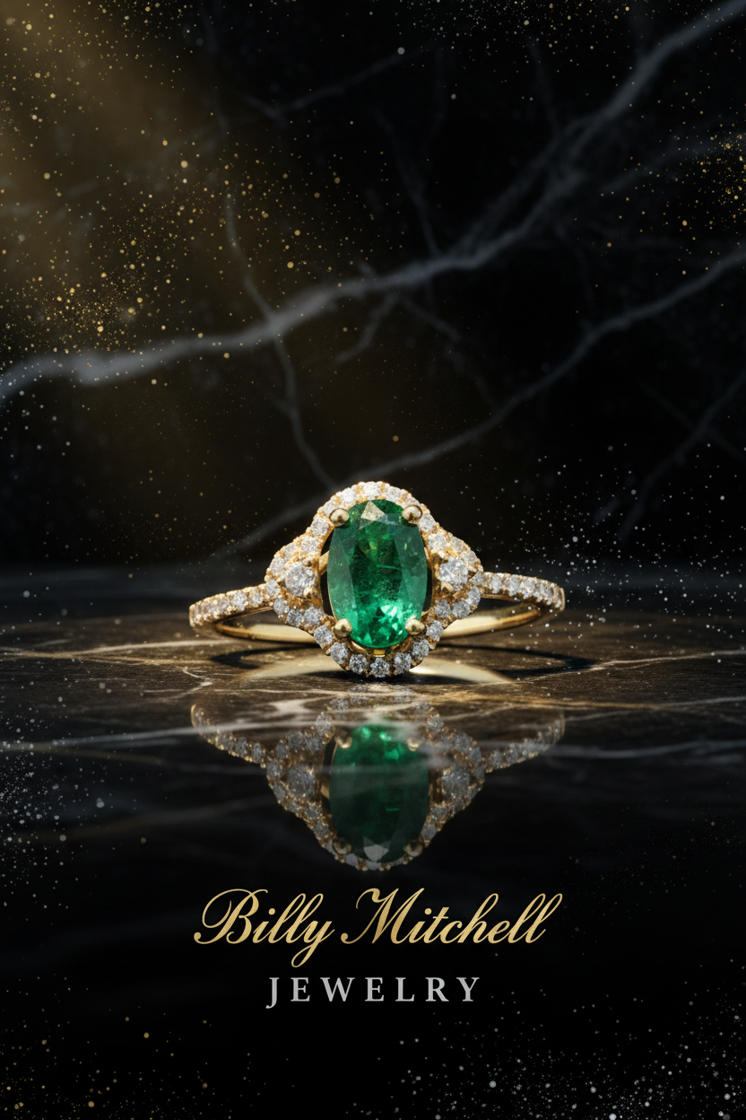 160753 - 1.03 ctw emerald and diamond ring