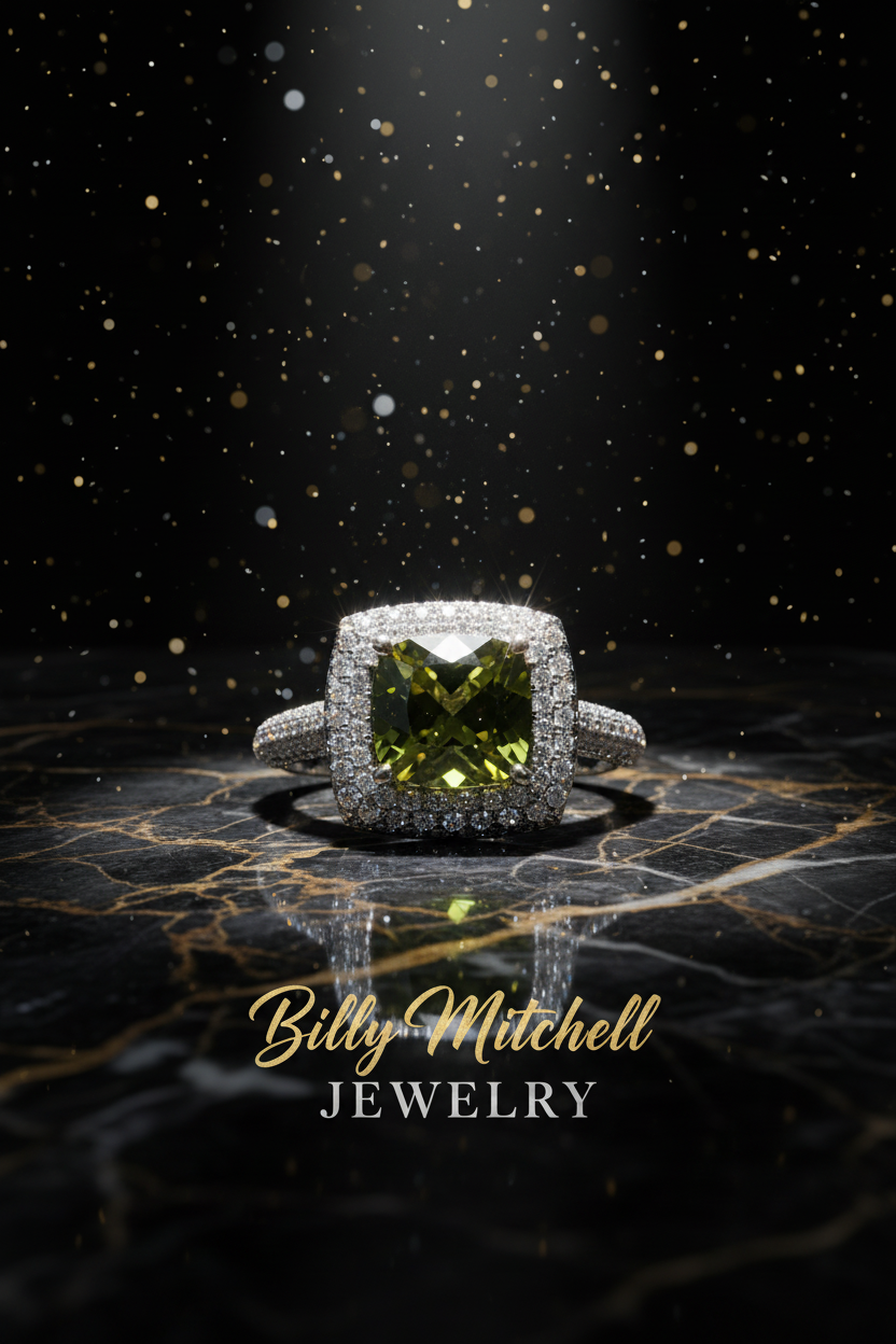 148119 - 2.50 ctw peridot and diamond ring