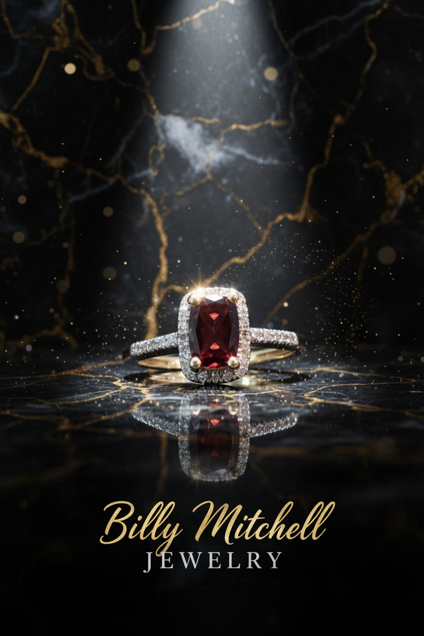 159454 - Garnet and diamond ring