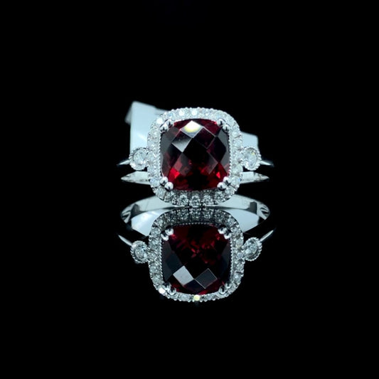 160098 - 2.13 ctw garnet and diamond ring