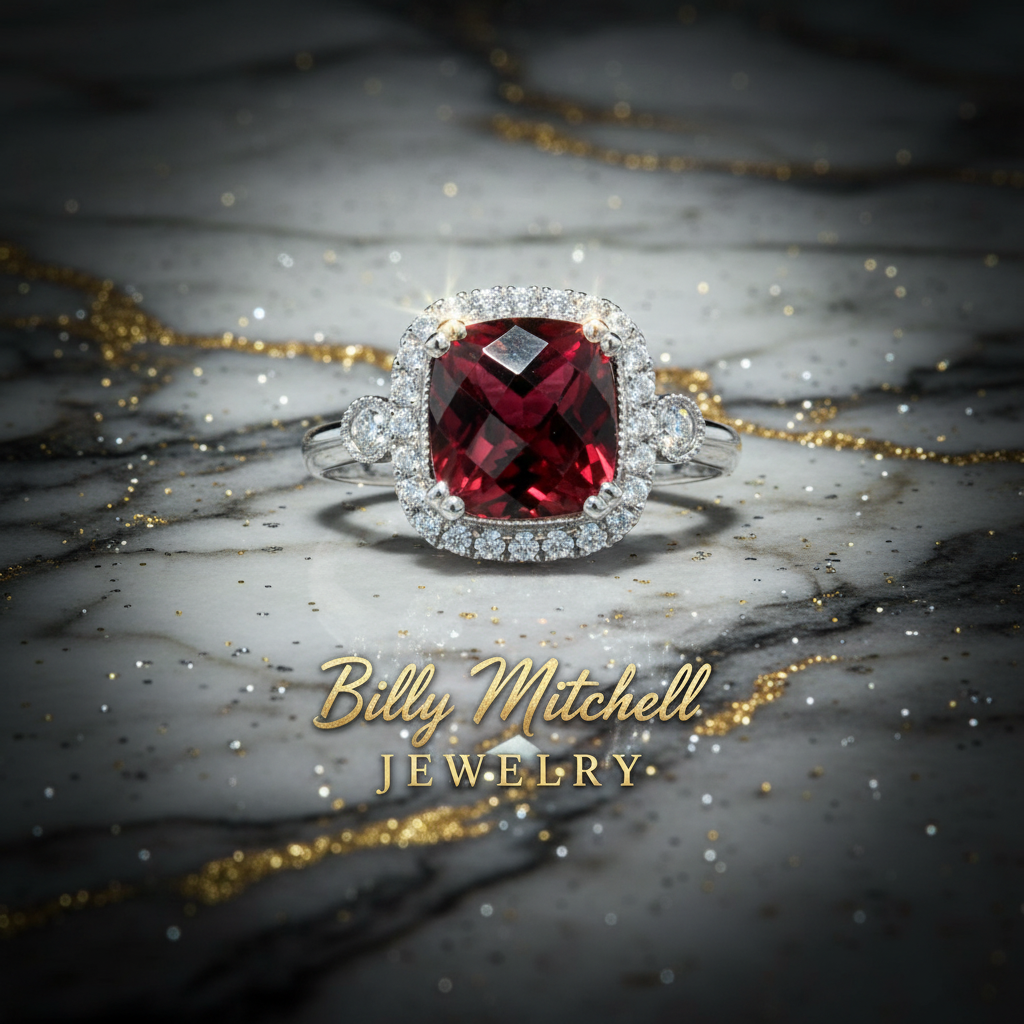 160098 - 2.13 ctw garnet and diamond ring