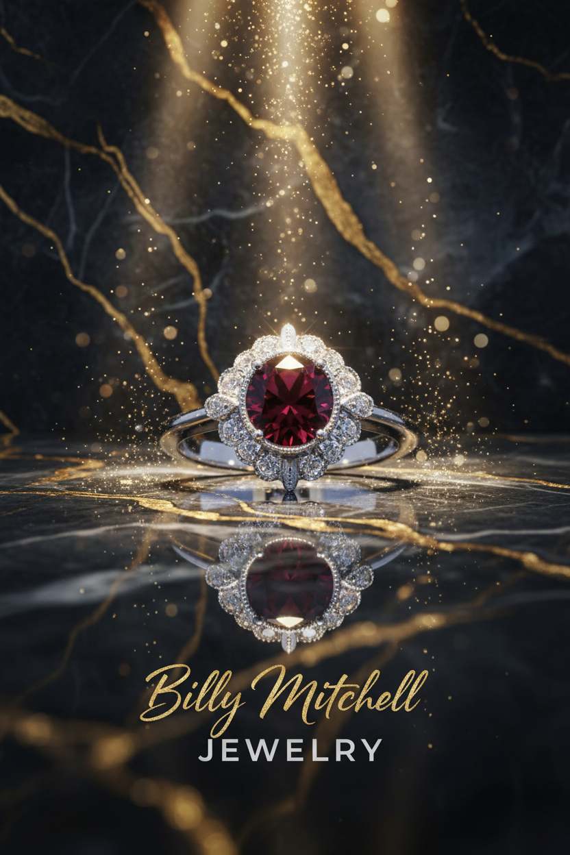 157656 - 1.30 ctw garnet and diamond ring