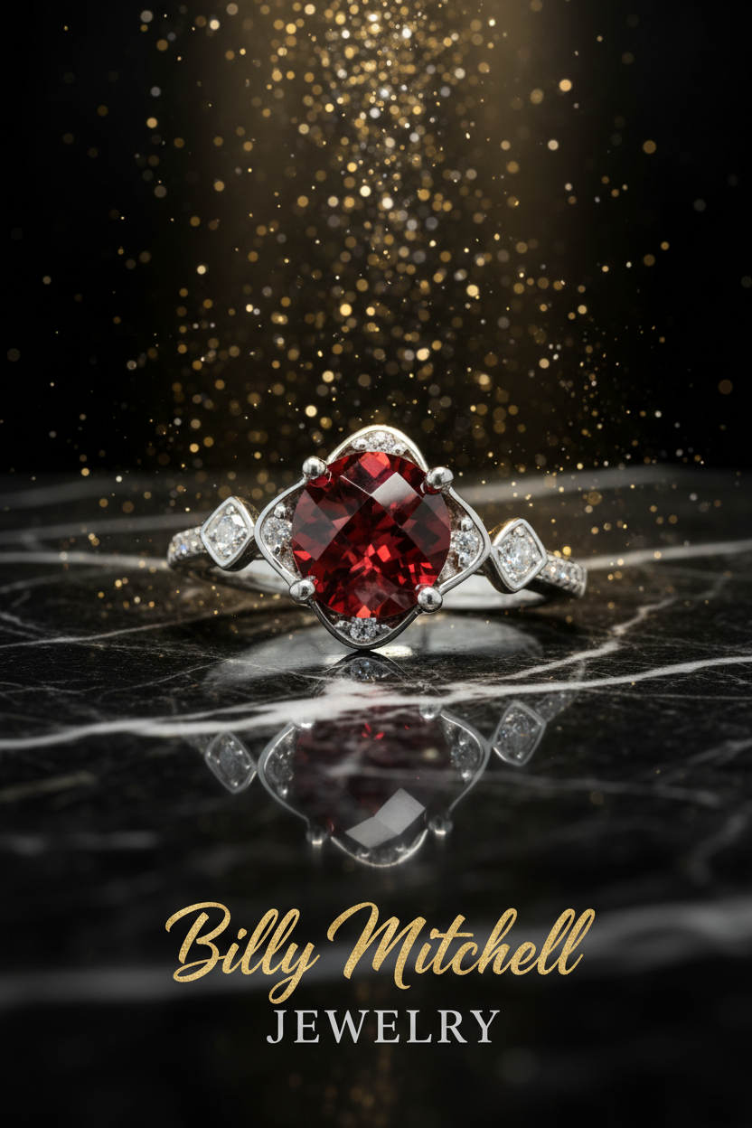 160099 - 1.80 ctw garnet and diamond ring