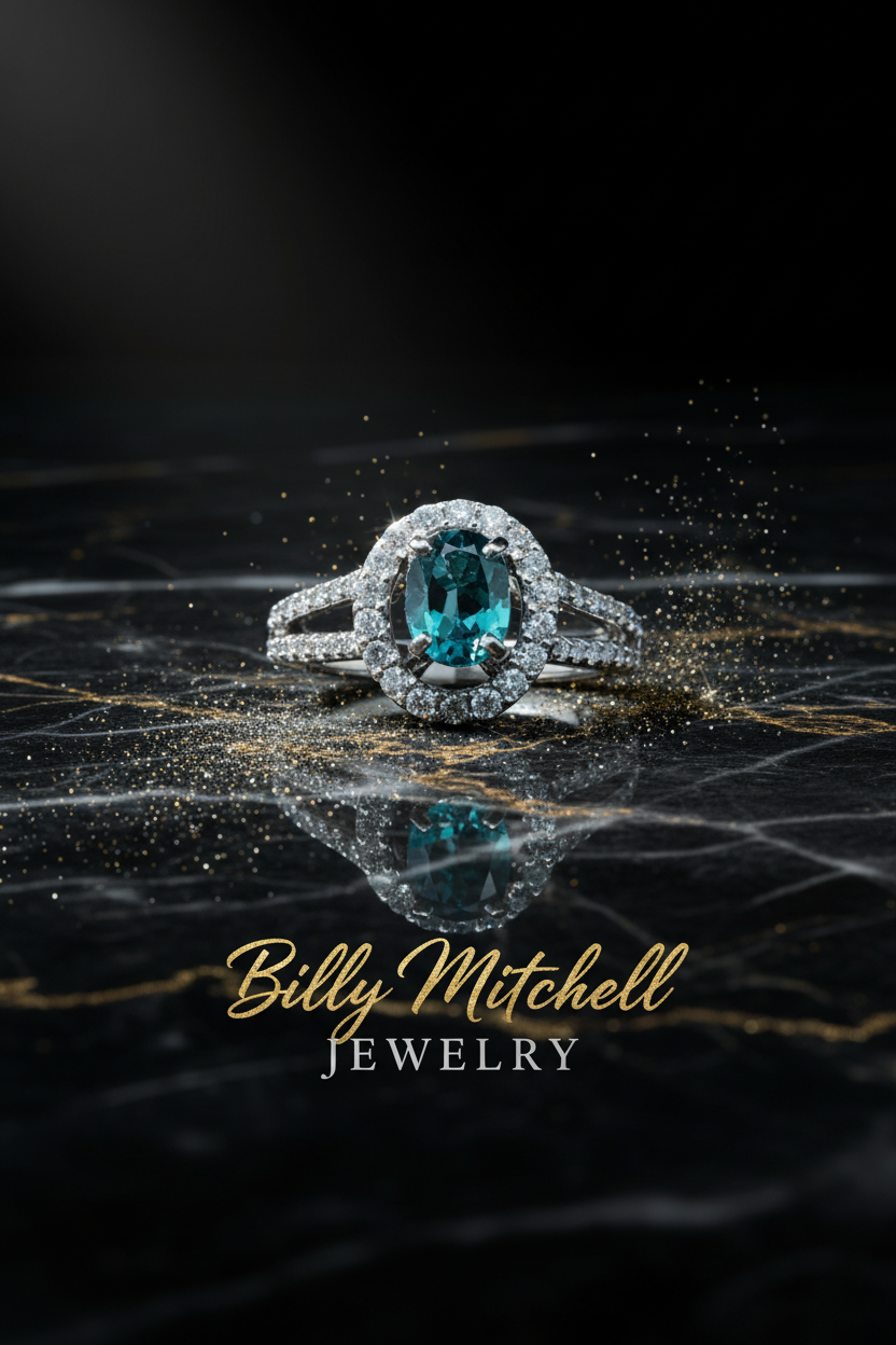 157496 - 1.53 ctw teal topaz and diamond ring