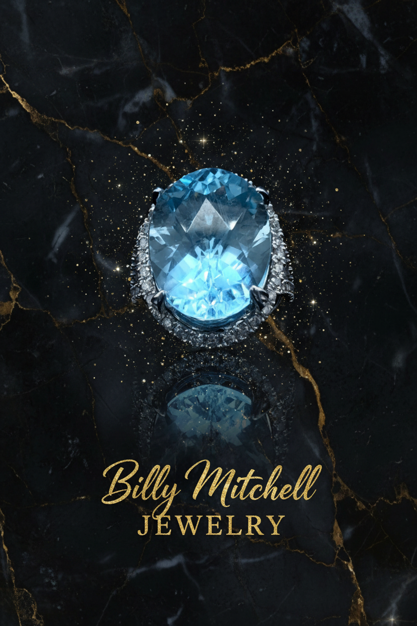 156615 - 21.90 ctw blue topaz and diamond ring
