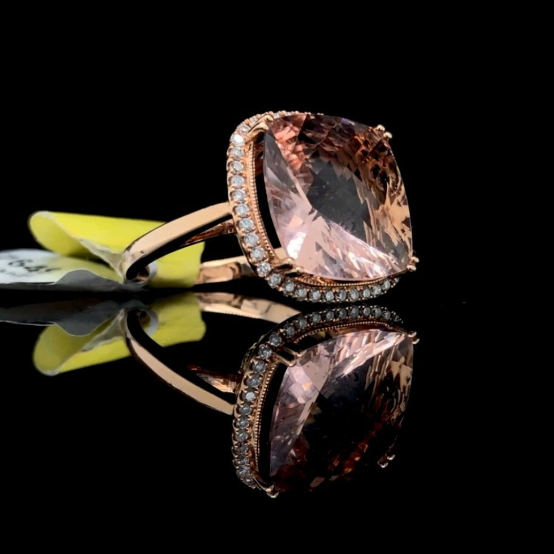 157649 - 8.19 ctw morganite and diamond ring