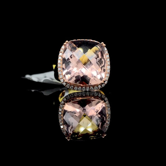 157649 - 8.19 ctw morganite and diamond ring