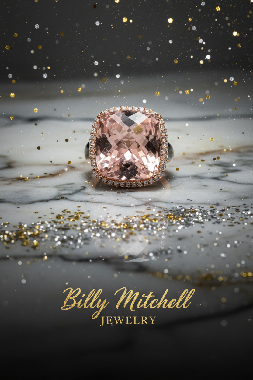 157649 - 8.19 ctw morganite and diamond ring