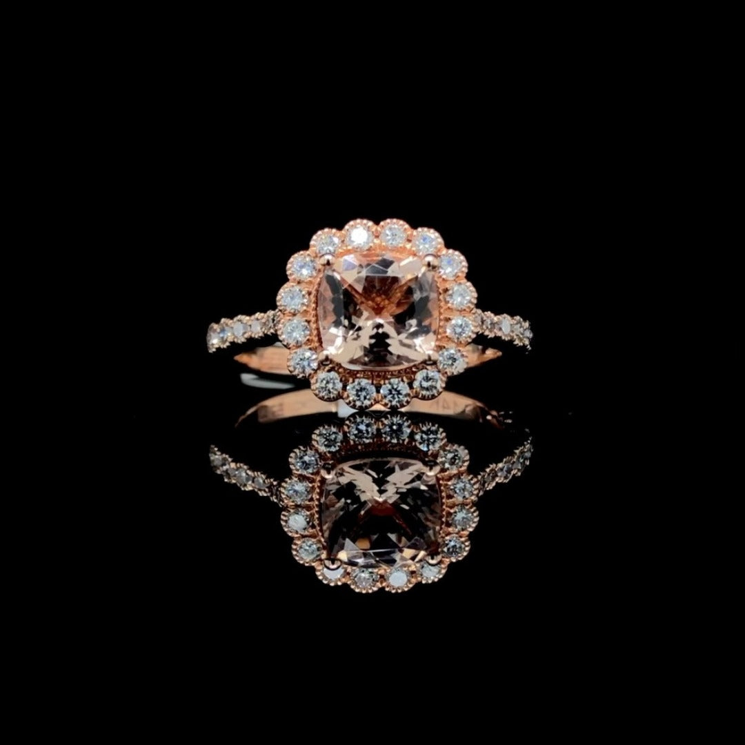 160362 - 1.71 ctw morganite and diamond ring