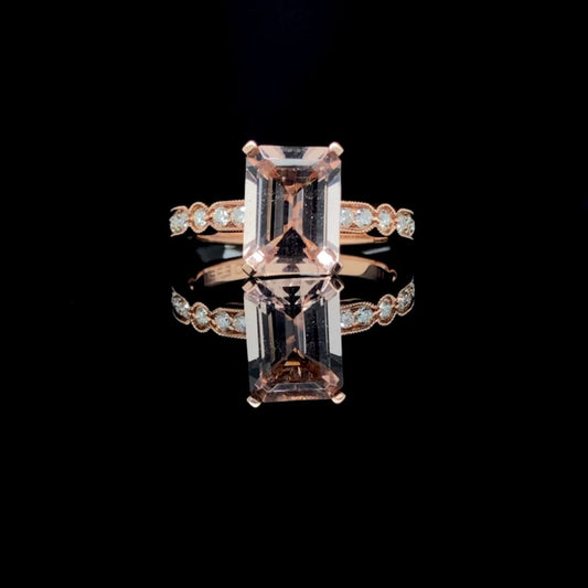 160384 - 2.49 ctw morganite and diamond ring