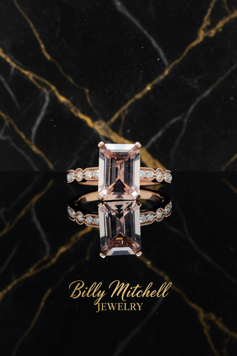 160384 - 2.49 ctw morganite and diamond ring