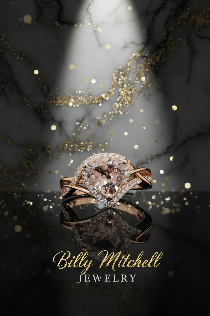160383 - 1.45 ctw morganite and diamond ring