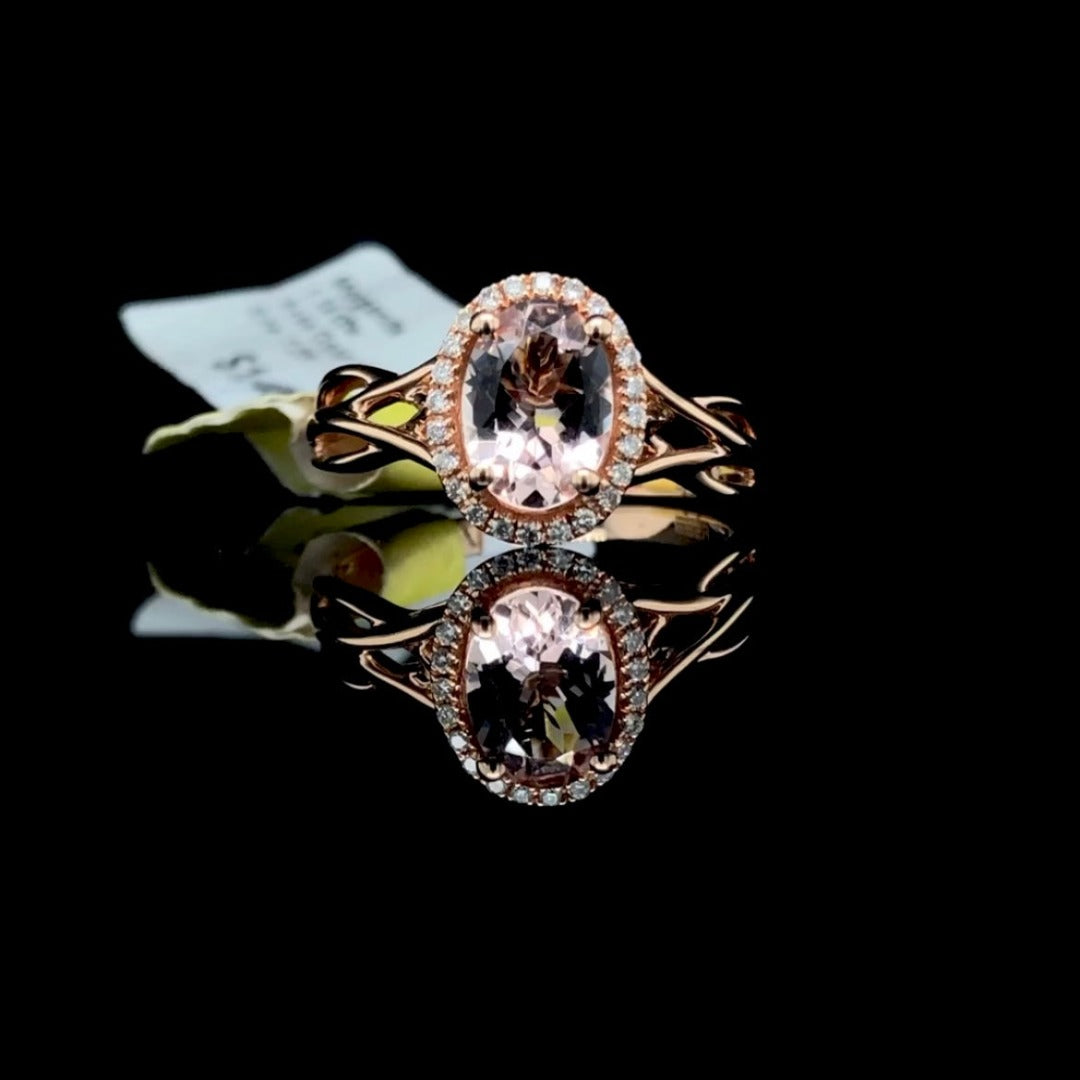 155546 - 1.14 ctw Morganite and diamond ring
