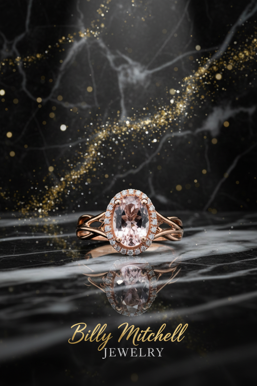 155546 - 1.14 ctw Morganite and diamond ring