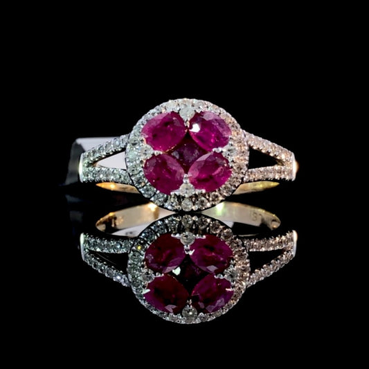 158903 - .33 ctw diamond and ruby ring