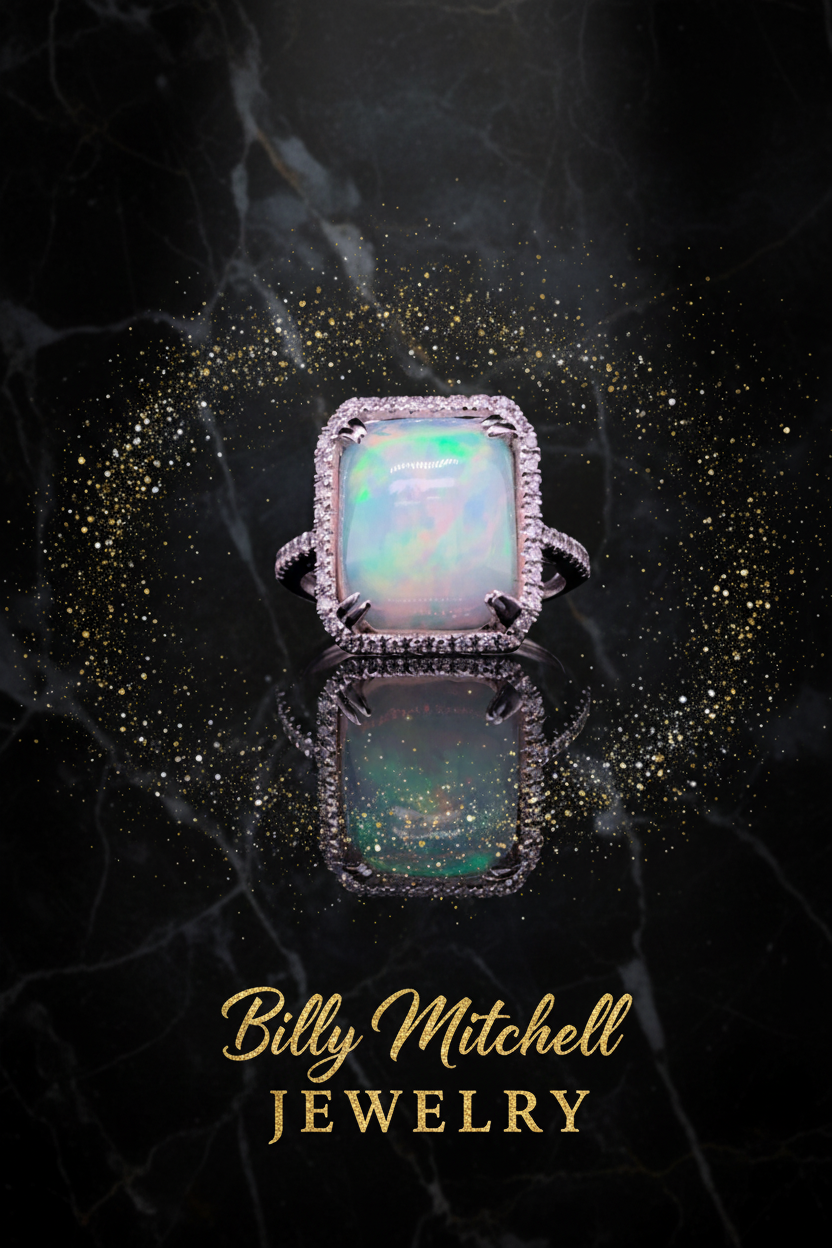 160413 - 4.64 ctw Ethiopian Opal and Diamond ring
