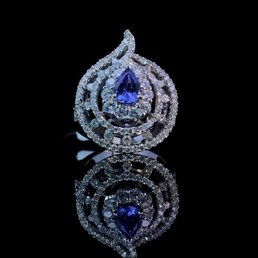 145833 - 2.79 ctw tanzanite and diamond ring