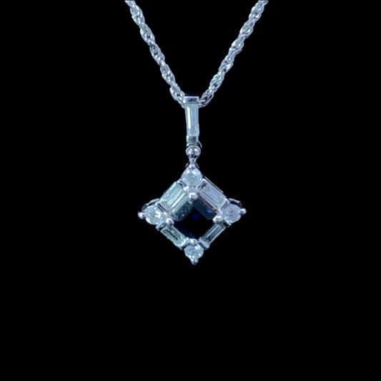 .35 ctw diamond and sapphire pendant